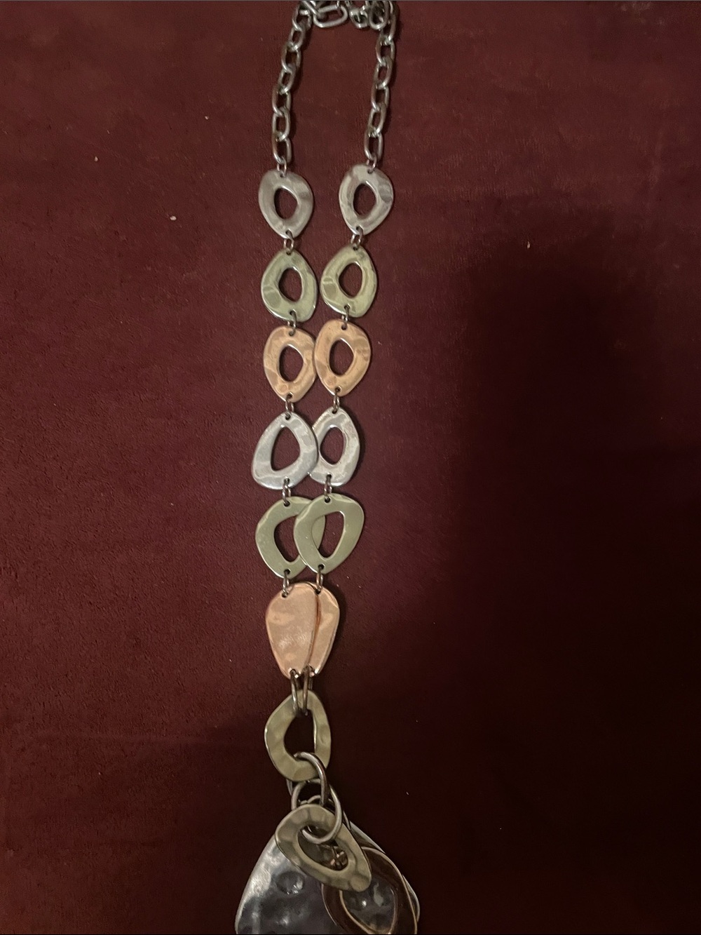Mixed Metal Drop Link Necklace - Women Jewelry